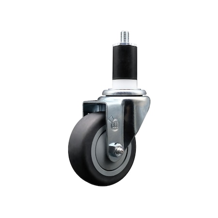 Service Caster 3.5'' SS Thermoplastic Rubber Wheel Swivel 1-1/2'' Expanding Stem Caster SCC-SSEX20S3514-TPRB-112